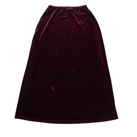 Vintage KC Parker Skirt Womens 12 Dark Burgundy Velvet Midi Whimsigoth Fairy Y2K - Picture 1 of 8